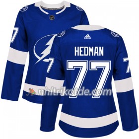 Tampa Bay Lightning Trikot Victor Hedman 77 Adidas 2017-2018 Blau Authentic - Dame